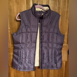 Woolrich Purple Quilted Vest with Stand-Up Collar